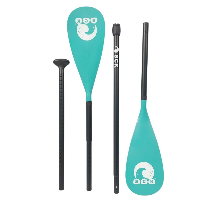 SCK Κουπί αλουμινίου 2 σε 1 SUP/Καγιάκ με ασφαλή ρύθμιση – Τυρκουάζ (surf2887)