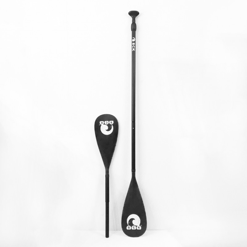 SCK Κουπί αλουμινίου 2 σε 1 SUP/Καγιάκ με ασφαλή ρύθμιση – Μαύρο (surf2888)
