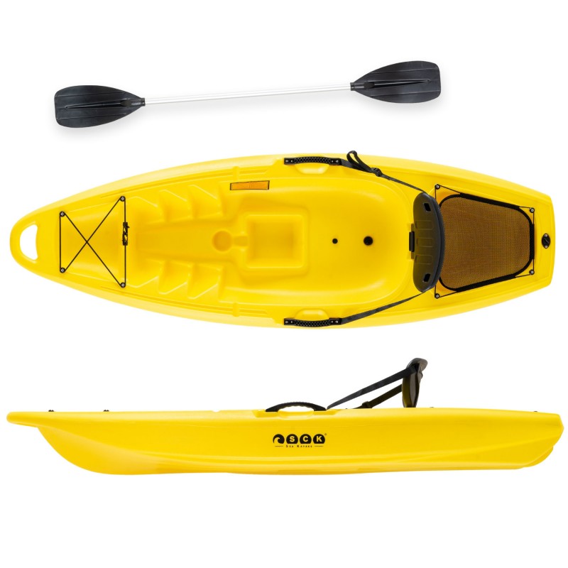 Hoppy παιδικό καγιάκ με κουπί και ενσωματωμένη πλάτη SCK Κίτρινο (surf2687)