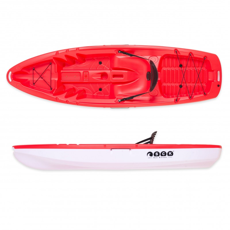 SCK Tipsy 254 μονοθέσιο καγιάκ με λευκή γάστρα | Κόκκινο-Άσπρο (surf0201-25447)