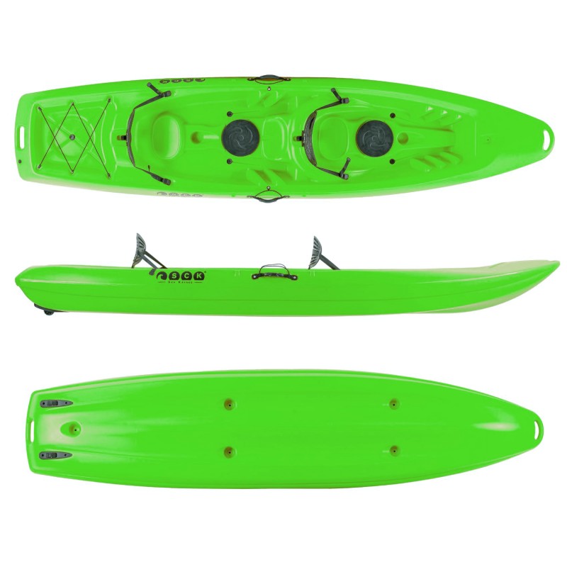 Barka διθέσιο καγιάκ με ενσωματωμένες πλάτες - πράσινο (surf2677)