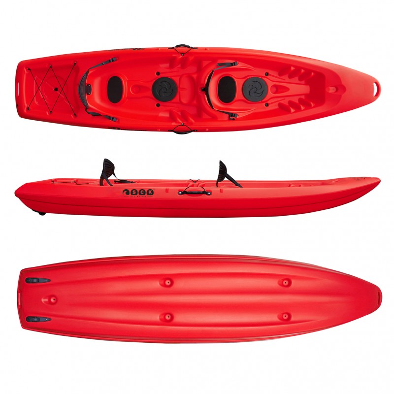 Barka διθέσιο καγιάκ με ενσωματωμένες πλάτες - Κόκκινο (surf2680)
