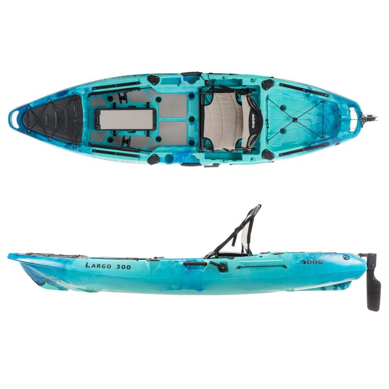 SCK Largo 300 Μονοθέσιο Pedal Kayak ready με αλουμινίου κάθισμα και τιμονιέρα | Μπλε-Τυρκουάζ (surf300111)