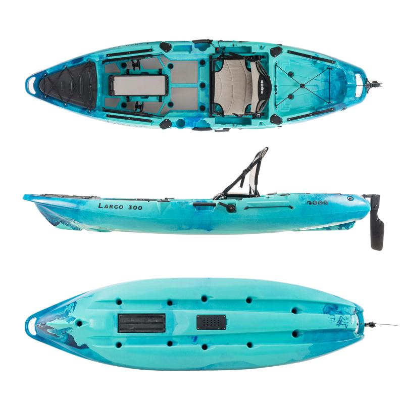 SCK Largo 300 Μονοθέσιο Pedal Kayak ready με αλουμινίου κάθισμα και τιμονιέρα | Μπλε-Τυρκουάζ (surf300111)