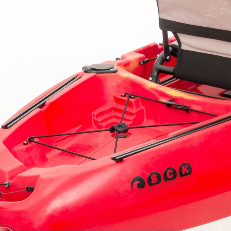 SCK Largo 300 Μονοθέσιο Pedal Kayak ready με αλουμινίου κάθισμα και τιμονιέρα | Κόκκινο-Κίτρινο (surf30054)