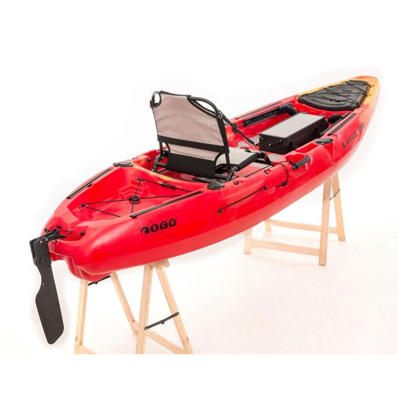 SCK Largo 300 Μονοθέσιο Pedal Kayak ready με αλουμινίου κάθισμα και τιμονιέρα | Κόκκινο-Κίτρινο (surf30054)
