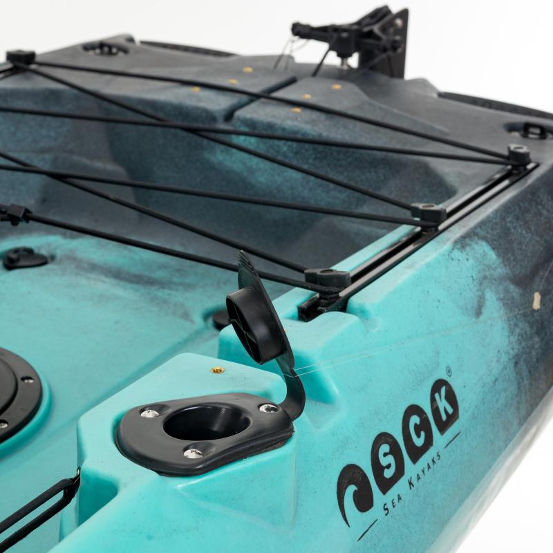 SCK Cargo 320 Μονοθέσιο Pedal Kayak ready με αλουμινίου κάθισμα και τιμονιέρα | Μαύρο-Τυρκουάζ (surf32082)