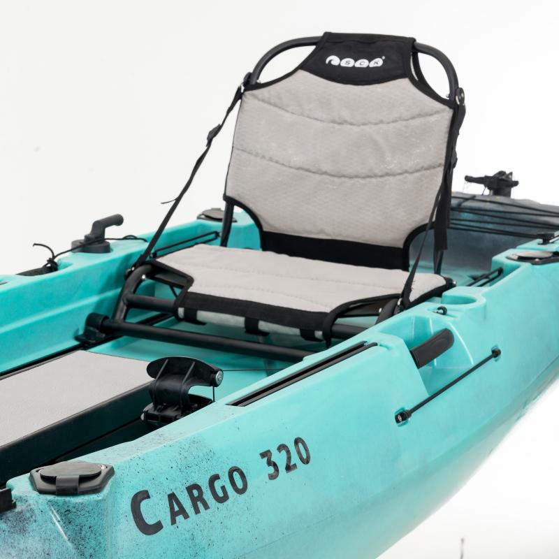 SCK Cargo 320 Μονοθέσιο Pedal Kayak ready με αλουμινίου κάθισμα και τιμονιέρα | Μαύρο-Τυρκουάζ (surf32082)