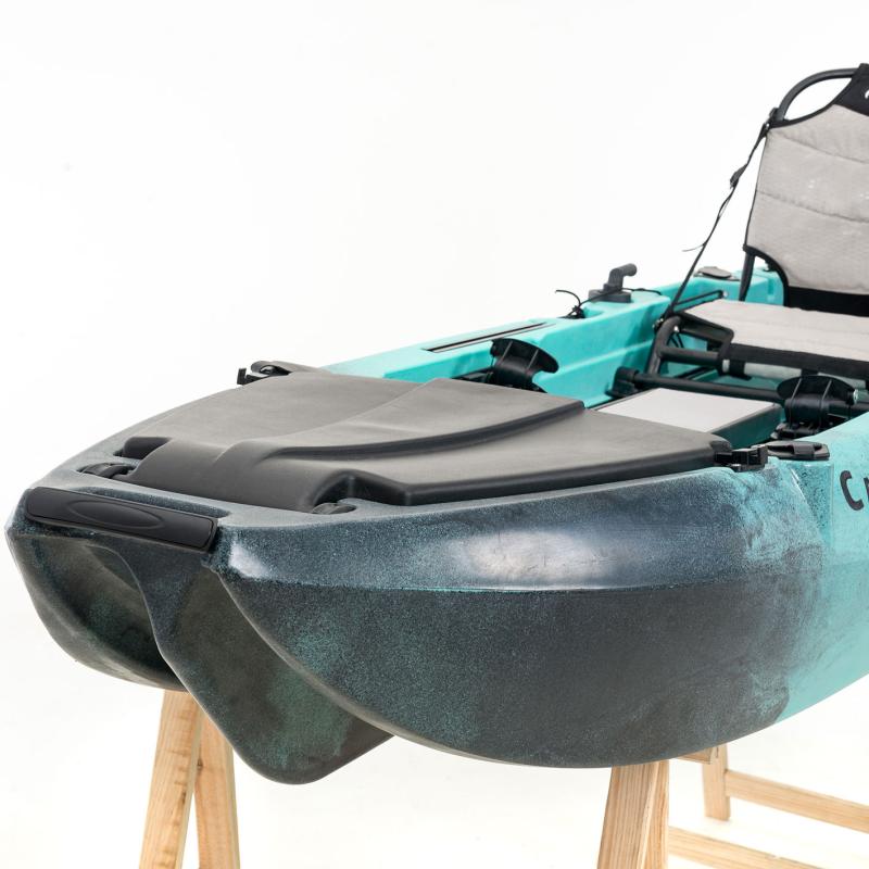 SCK Cargo 320 Μονοθέσιο Pedal Kayak ready με αλουμινίου κάθισμα και τιμονιέρα | Μαύρο-Τυρκουάζ (surf32082)