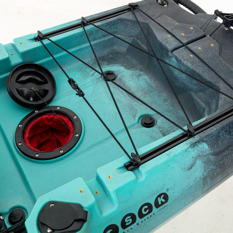 SCK Cargo 320 Μονοθέσιο Pedal Kayak ready με αλουμινίου κάθισμα και τιμονιέρα | Μαύρο-Τυρκουάζ (surf32082)