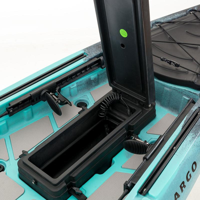 SCK Cargo 320 Μονοθέσιο Pedal Kayak ready με αλουμινίου κάθισμα και τιμονιέρα | Μαύρο-Τυρκουάζ (surf32082)