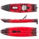 SCK Cargo 320 Μονοθέσιο Pedal Kayak ready με αλουμινίου κάθισμα και τιμονιέρα | Μαύρο-Κόκκινο (surf32048)
