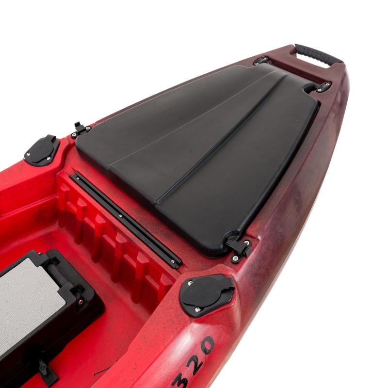 SCK Cargo 320 Μονοθέσιο Pedal Kayak ready με αλουμινίου κάθισμα και τιμονιέρα | Μαύρο-Κόκκινο (surf32048)
