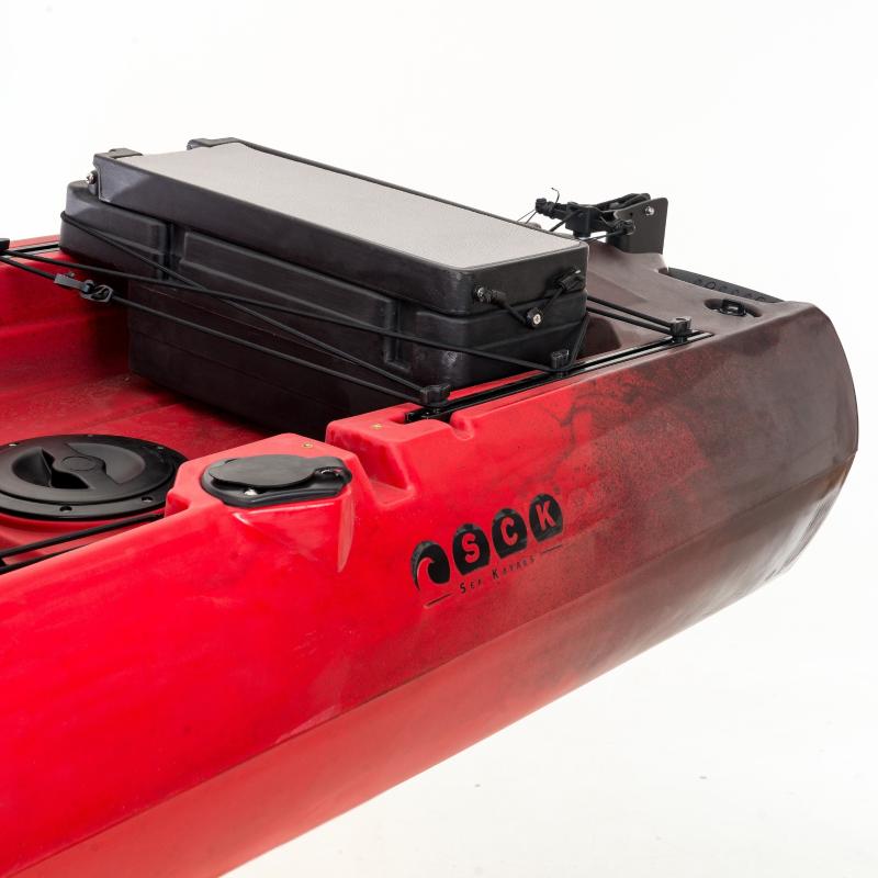 SCK Cargo 320 Μονοθέσιο Pedal Kayak ready με αλουμινίου κάθισμα και τιμονιέρα | Μαύρο-Κόκκινο (surf32048)