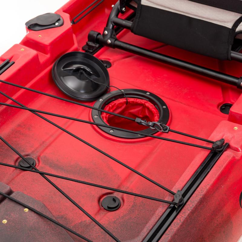 SCK Cargo 320 Μονοθέσιο Pedal Kayak ready με αλουμινίου κάθισμα και τιμονιέρα | Μαύρο-Κόκκινο (surf32048)