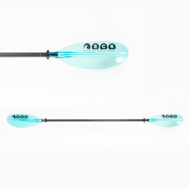 Κουπί καγιάκ σπαστό σε 4 μέρη 225cm αλουμινίου με διάφανες τυρκουάζ λεπίδες SCK (surf0205-2252810)