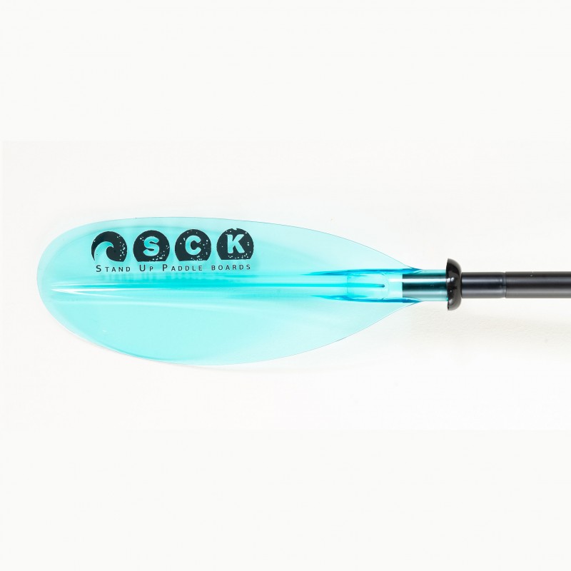 Κουπί καγιάκ σπαστό σε 4 μέρη 225cm αλουμινίου με διάφανες τυρκουάζ λεπίδες SCK (surf0205-2252810)