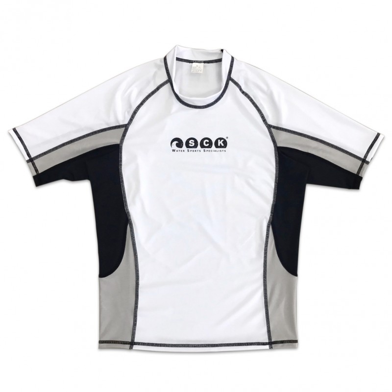 UV αντηλιακή λύκρα με κοντό μανίκι Ανδρική Στενή εφαρμογή Άσπρο/Μαύρο - SCK (surf03022-3K10M)