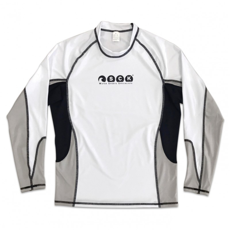 UV αντηλιακή λύκρα με μακρύ μανίκι Ανδρική Στενή εφαρμογή Άσπρο/Μαύρο - SCK (surf03022-5K10M)