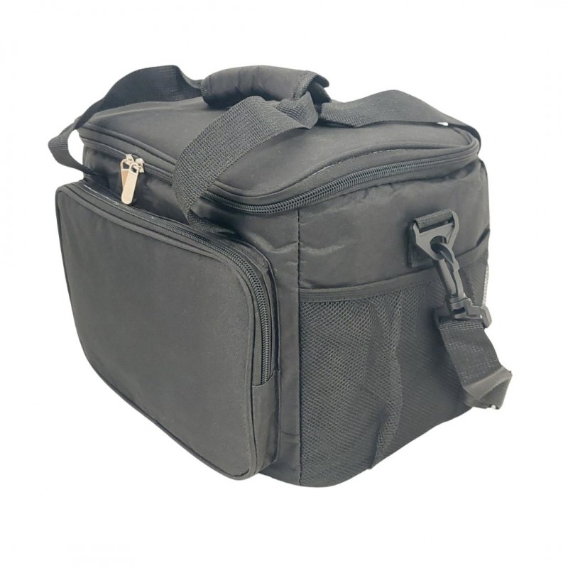 Υφασμάτινο ψυγείο 15L με εξωτερική τσέπη, χερούλια και ιμάντα ώμου Μαύρο - Yaia (surf2853)