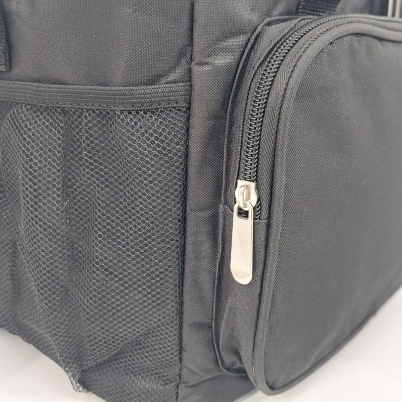 Υφασμάτινο ψυγείο 15L με εξωτερική τσέπη, χερούλια και ιμάντα ώμου Μαύρο - Yaia (surf2853)