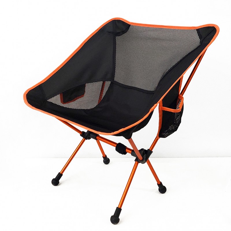 Πτυσσόμενη Καρέκλα Αλουμινίου με πλαϊνές τσέπες Πορτοκαλί - Yaia (surf2859)