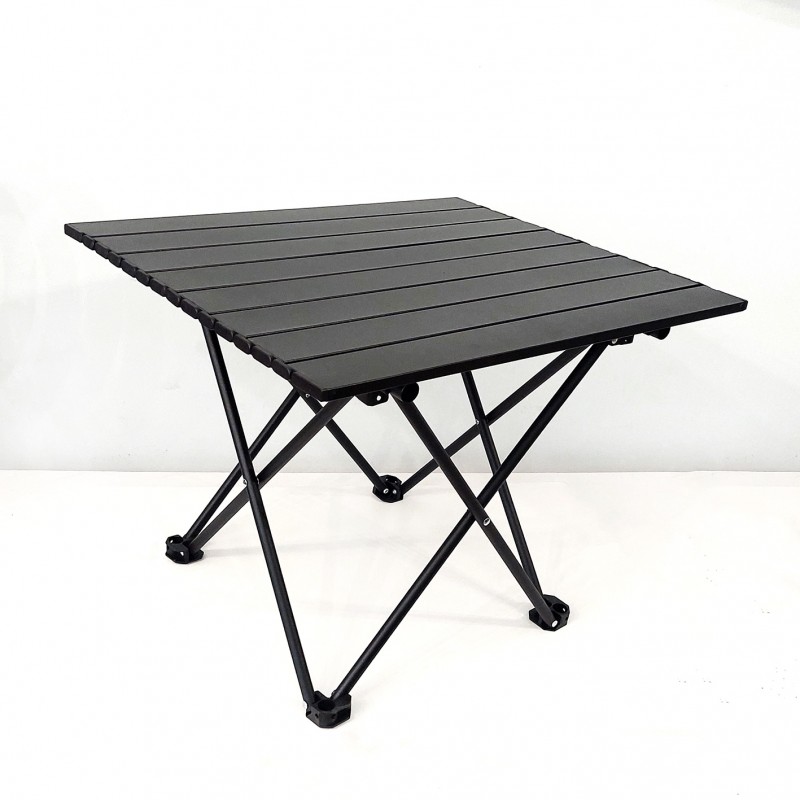 Πτυσσόμενο Τραπέζι camping αλουμινίου 56*40*40cm Μαύρο - Yaia (surf2861)