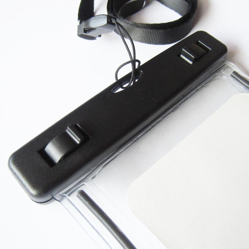 Αδιάβροχη θήκη κινητού με λουράκι SCK μαύρη έως 7'' (surf2139)