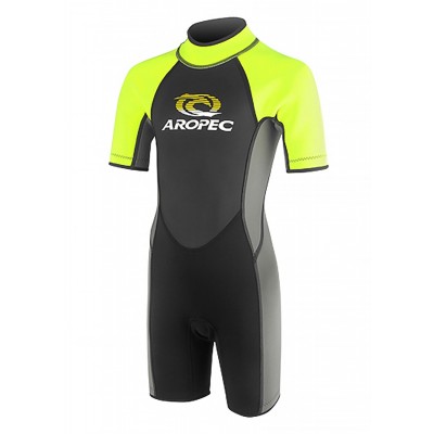 Παιδική στολή κοντή νεοπρέν 2,5mm Neon Κίτρινο Aropec (surfDS-3B44C-2.5MMF/N-NY)