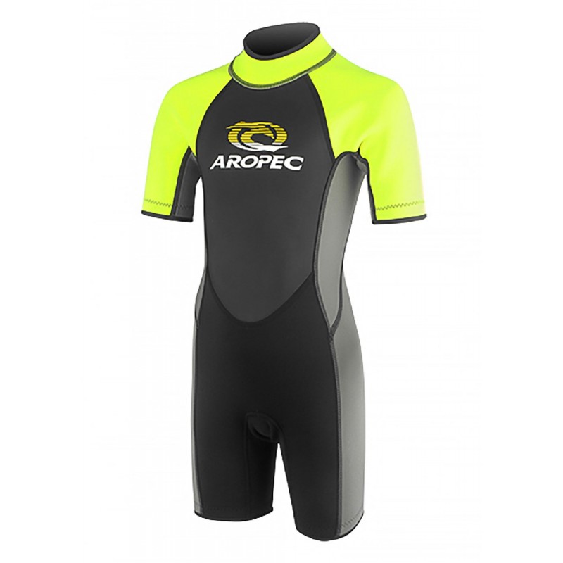 Παιδική στολή κοντή νεοπρέν 2,5mm Neon Κίτρινο Aropec (surfDS-3B44C-2.5MMF/N-NY)