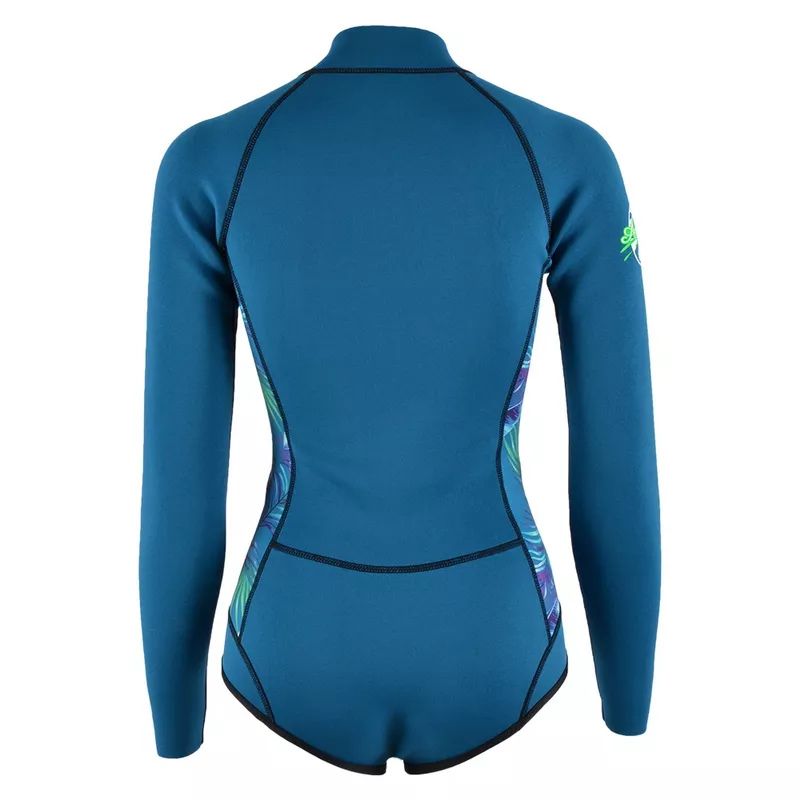 Στολή μαγιό νεοπρέν 2mm Freedive γυναικεία Μπλε με τύπωμα και φερμουάρ στο στήθος Aropec  (surf2918)