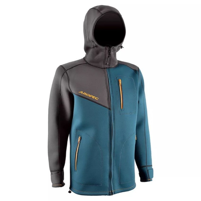 Τζάκετ με κουκούλα νεοπρέν 2mm Loosefit Γκρι/Navy - Aropec (surf2715)