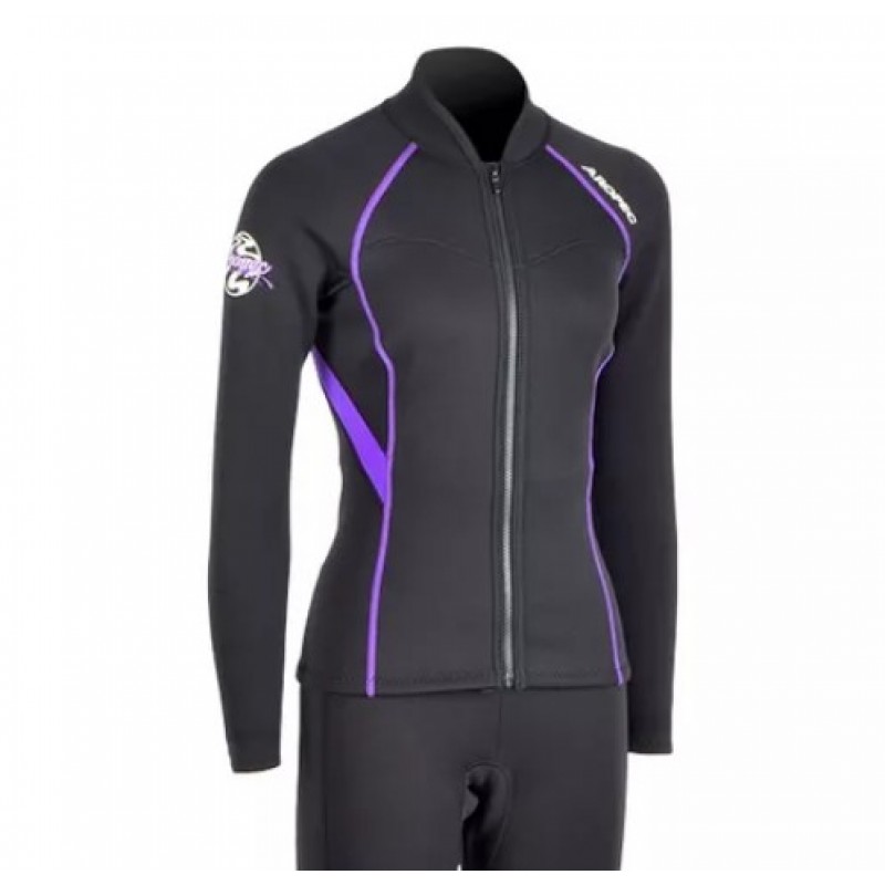 Jacket νεοπρενίου 1.5mm γυναικείο Μαύρο/Μωβ - Aropec (surfDS-7B139W-1.5MMN/NPI-Jacket-PUR)