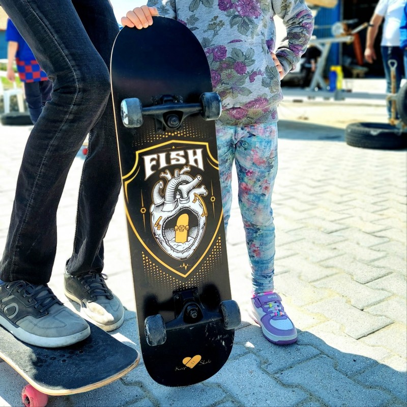 Skateboard 31'' Black heart Fish (surf0501-318841)