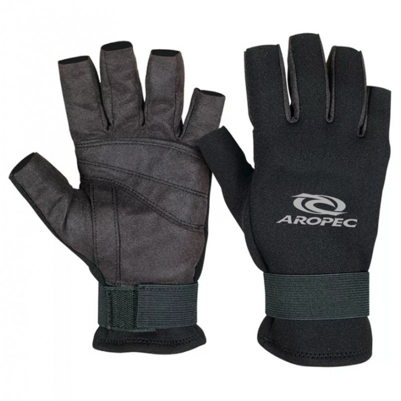 Γάντια νεοπρενίου 2mm με κοντά δάχτυλα -Aropec Μαύρο  (surfG-W01)