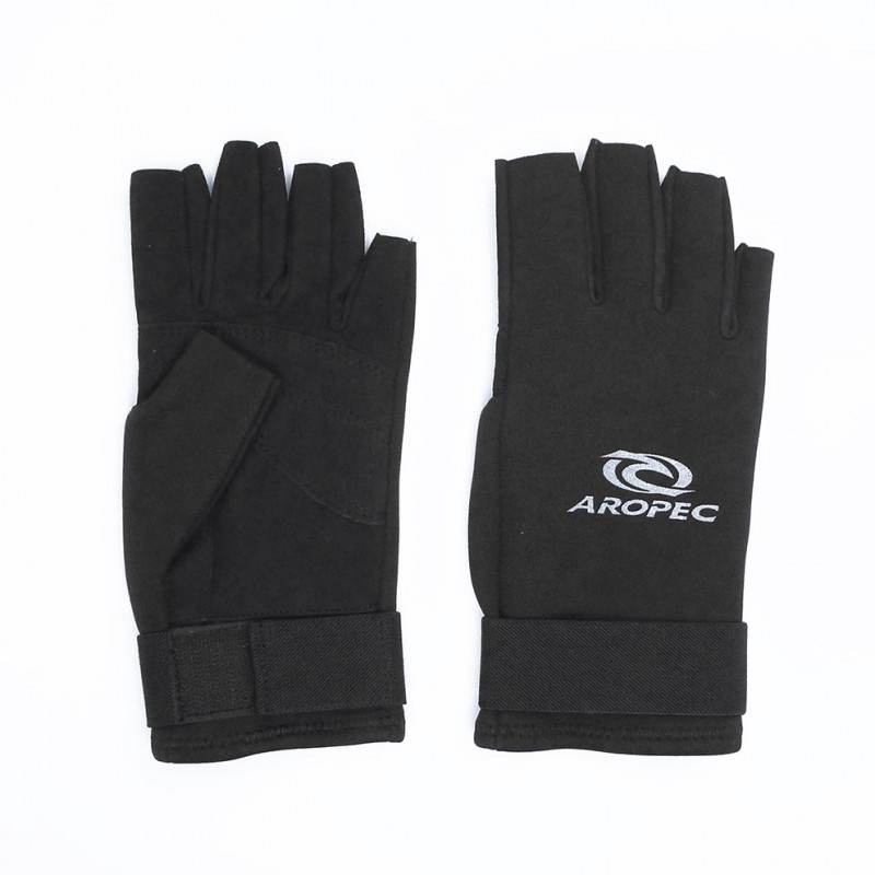 Γάντια νεοπρενίου 2mm με κοντά δάχτυλα -Aropec Μαύρο  (surfG-W01)