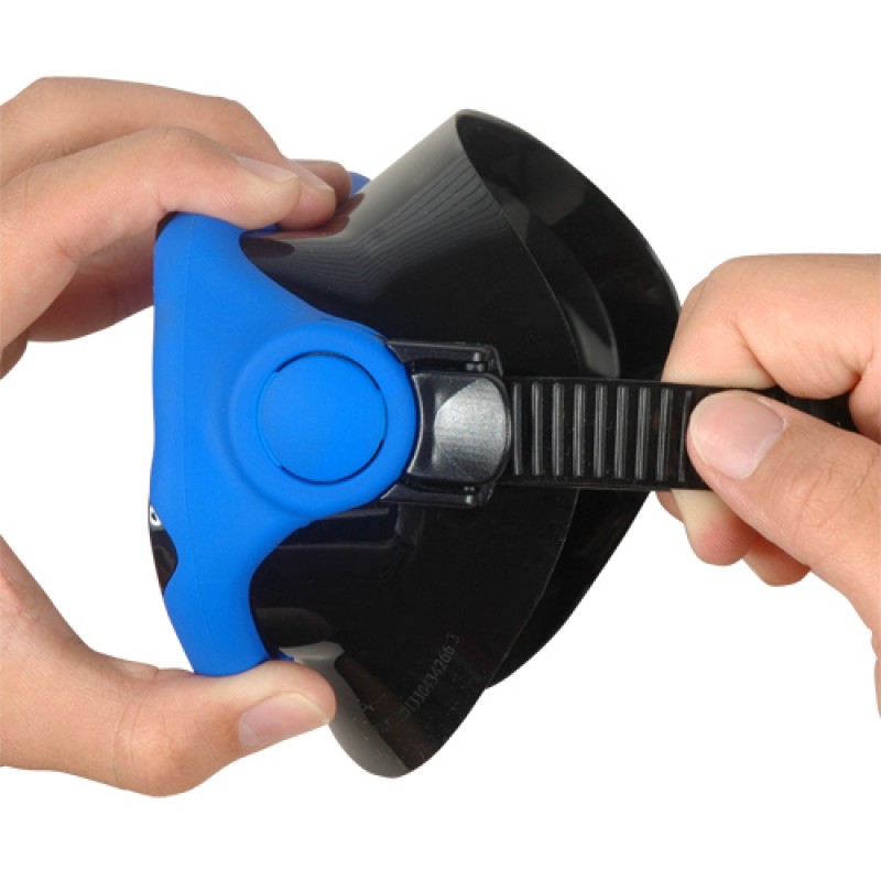 Μάσκα κατάδυσης μαύρης σιλικόνης με διπλό φακό μπλε Aropec (surfM2-YA2536-BU)