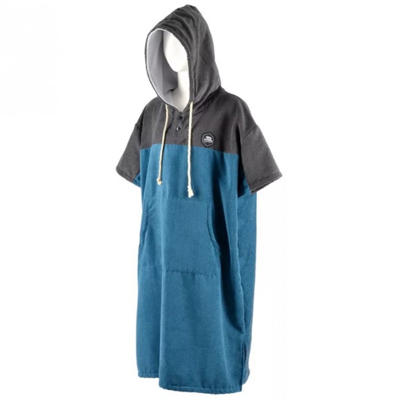 Poncho μπλέ σκούρο/γκρί quick dry - Aropec (surfPONCHO-5K02-DGY/NV)
