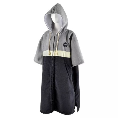 Poncho Μαύρο/γκρί quick dry με φερμουάρ - Aropec (surf2923)