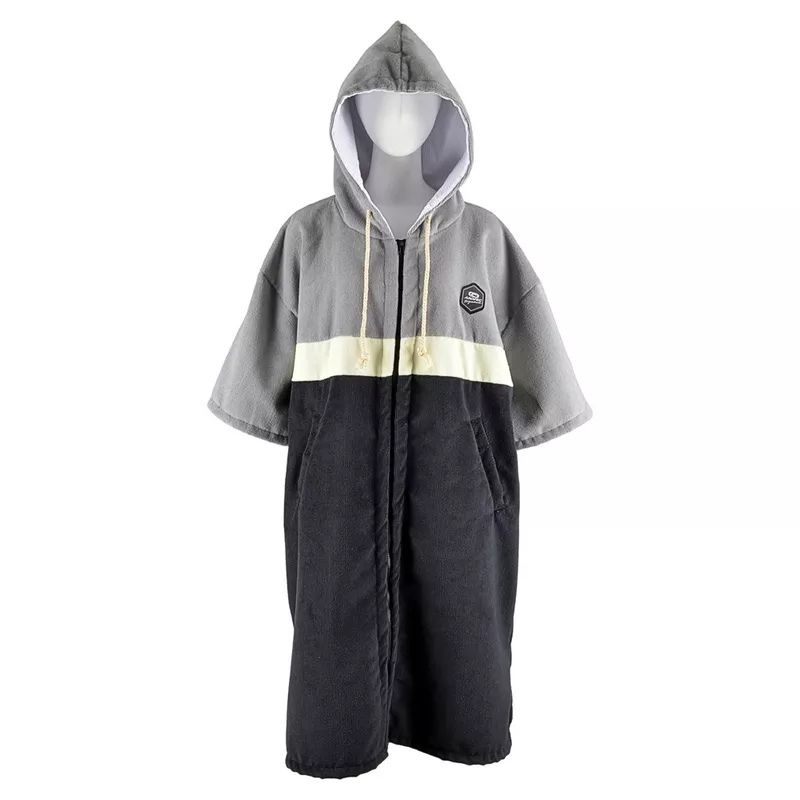 Poncho Μαύρο/γκρί quick dry με φερμουάρ - Aropec (surf2923)