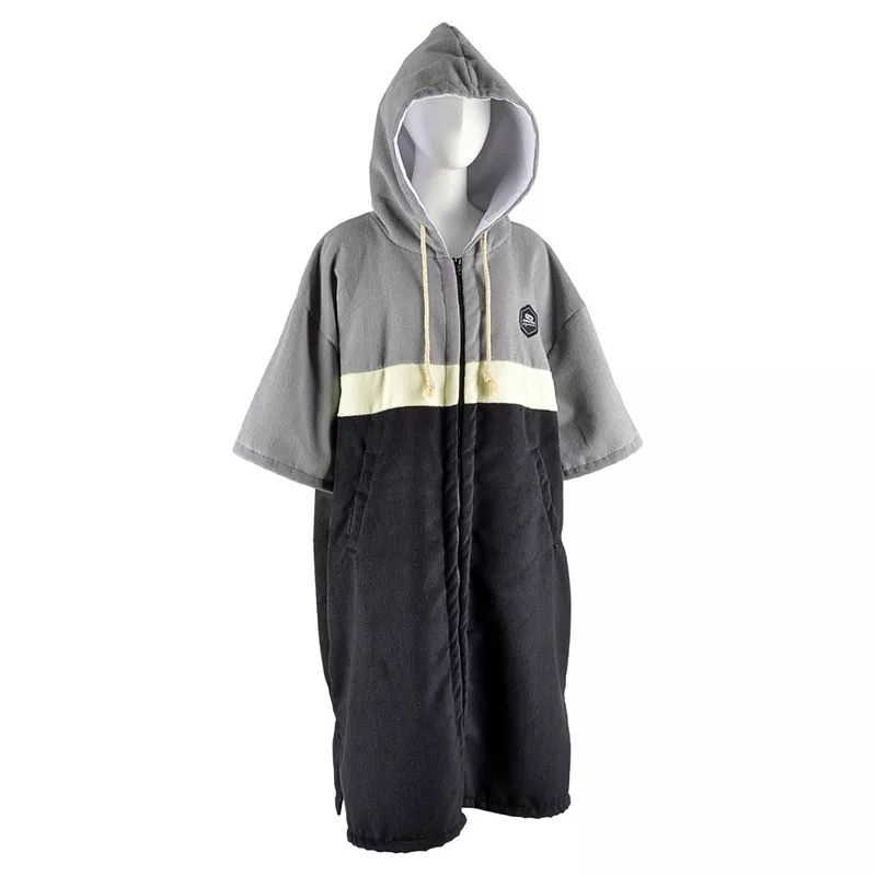 Poncho Μαύρο/γκρί quick dry με φερμουάρ - Aropec (surf2923)