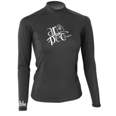 UV αντηλιακή λύκρα με μακρύ μανίκι Γυναικεία Στενή εφαρμογή Μαύρη - Aropec (surf03022-51W-ΒΚ)