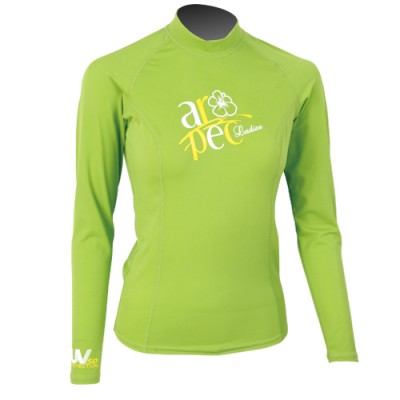 UV αντηλιακή λύκρα με μακρύ μανίκι Γυναικεία Στενή εφαρμογή Lime - Aropec (surf03022-51W-LIME)