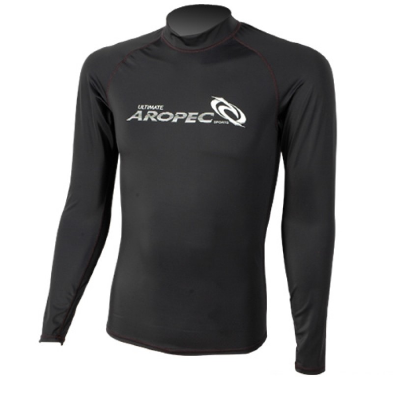 UV αντηλιακή λύκρα με μακρύ μανίκι Ανδρική Στενή εφαρμογή Μαύρη - Aropec (surf03022-51M-BK)