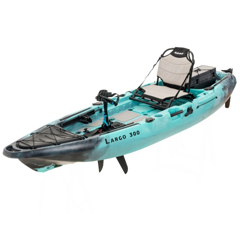 SCK Largo 300 Μονοθέσιο Pedal Kayak ready με αλουμινίου κάθισμα και τιμονιέρα | Τιρκουάζ- Μαύρο (surf2733)