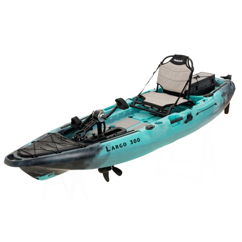 SCK Largo 300 Μονοθέσιο Pedal Kayak ready με αλουμινίου κάθισμα και τιμονιέρα | Τιρκουάζ- Μαύρο (surf2733)