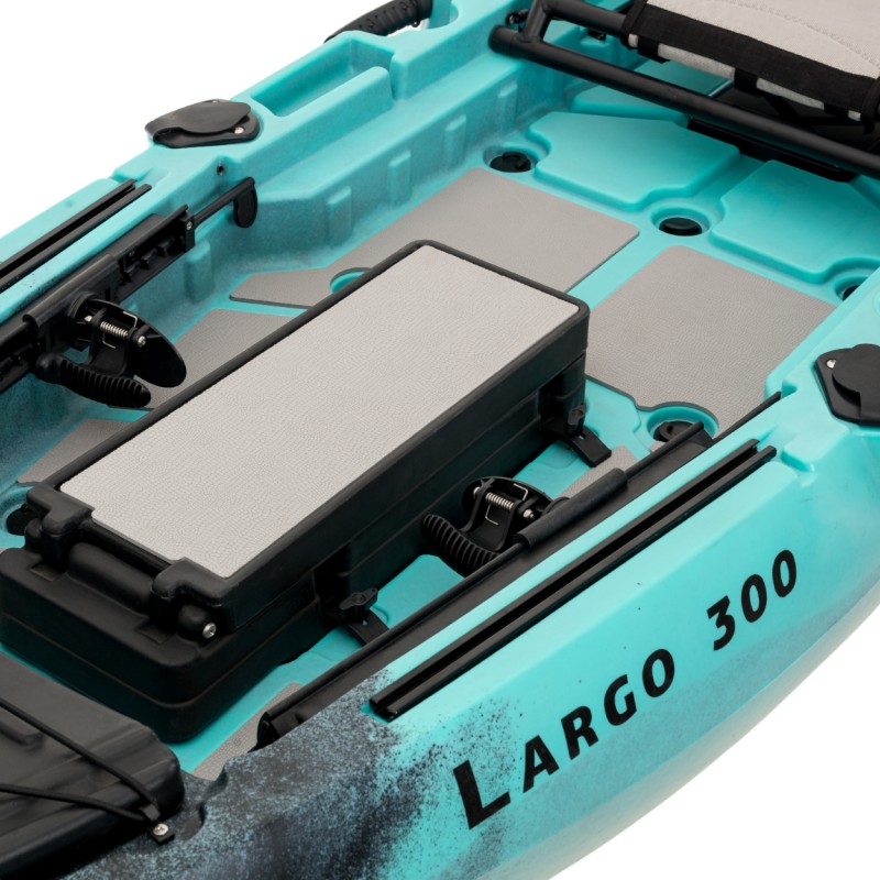 SCK Largo 300 Μονοθέσιο Pedal Kayak ready με αλουμινίου κάθισμα και τιμονιέρα | Τιρκουάζ- Μαύρο (surf2733)