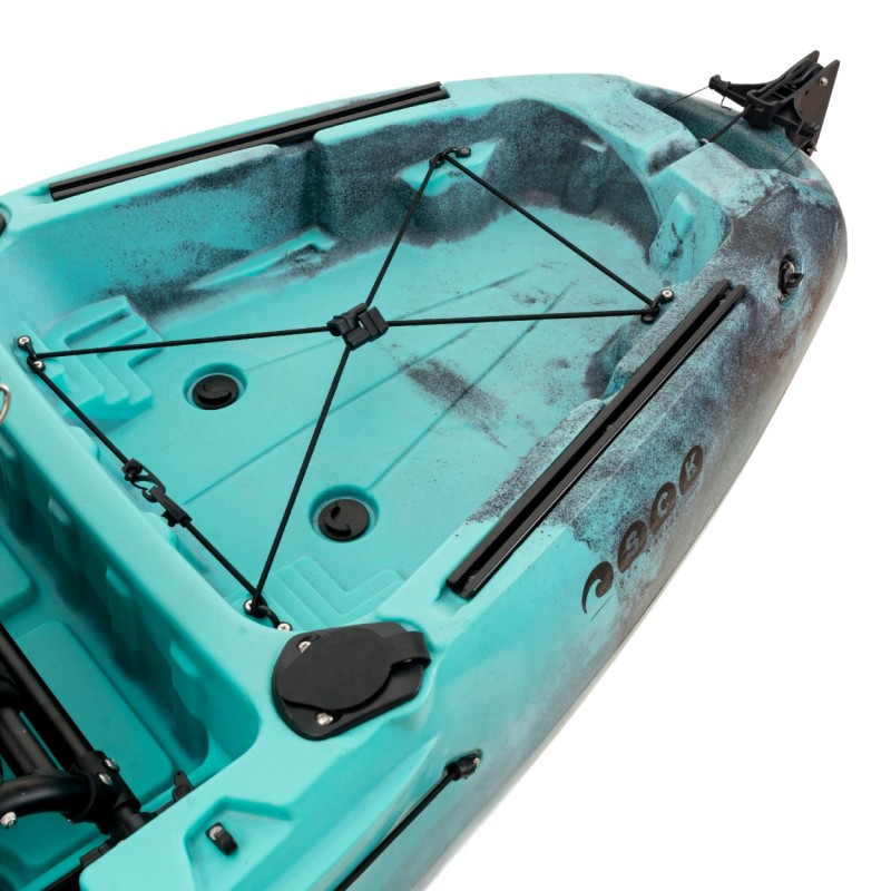 SCK Largo 300 Μονοθέσιο Pedal Kayak ready με αλουμινίου κάθισμα και τιμονιέρα | Τιρκουάζ- Μαύρο (surf2733)