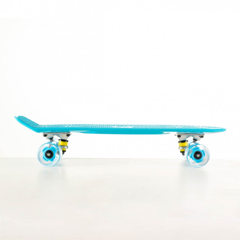 Πλαστικό mini cruiser skateboard 22.5'' Μπλε με LED ρόδες Fish (surfSK-22INCH-LED-BLUE)