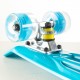 Πλαστικό mini cruiser skateboard 22.5'' Μπλε με LED ρόδες Fish (surfSK-22INCH-LED-BLUE)